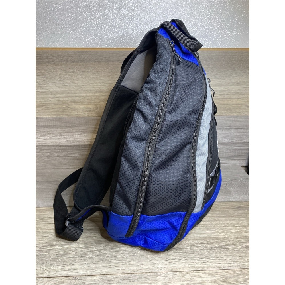 Adidas Sling Backpack Spring Load Crossbody Shoulder Strap 16x20 Black Blue Gray - Picture 14 of 16